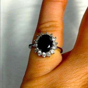 Blue & White Sapphire Ring